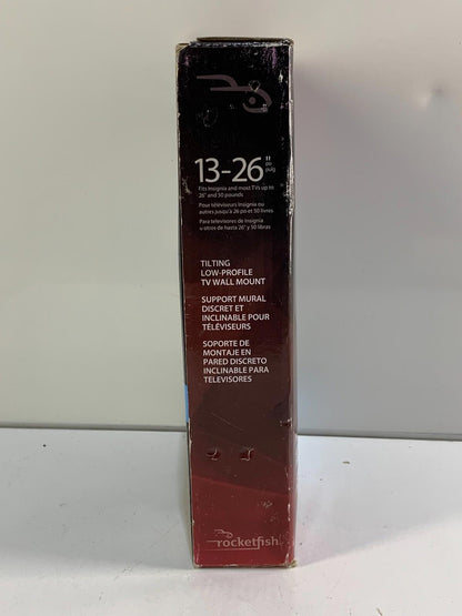 Rocketfish Tilting Low-Profile TV Wall Mount Bracket, TVs 13-26 inches, Black.