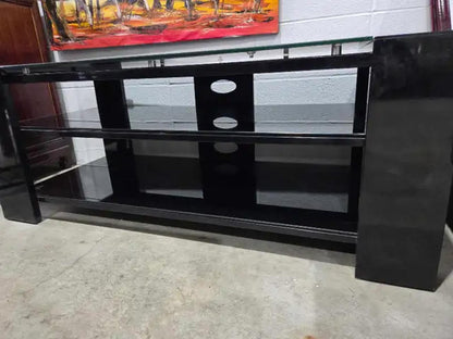 Black Glass TV Stand