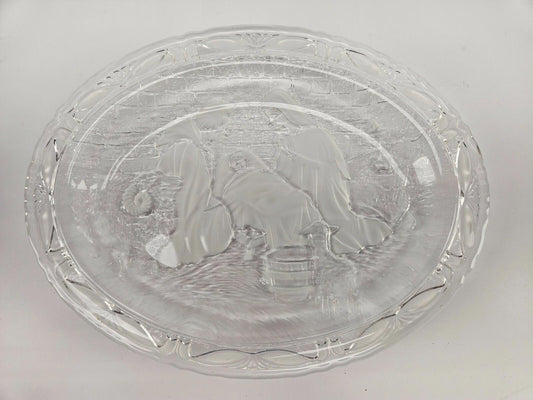 Mikasa Rejoice Nativity Crystal Plaque Plate with Stand Christmas Jesus