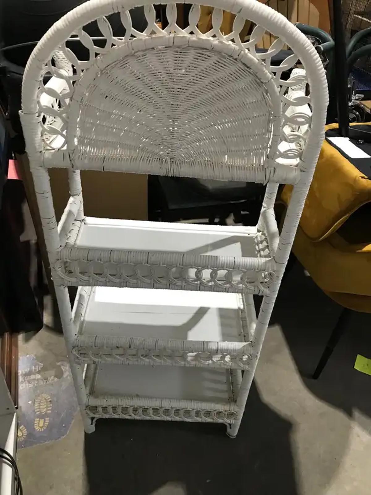 White Wicker Shelf