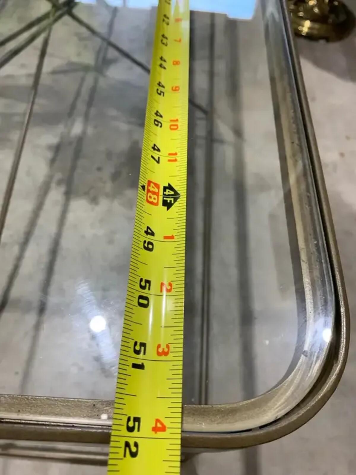Metal and Glass Coffee Table with gold industrial style
