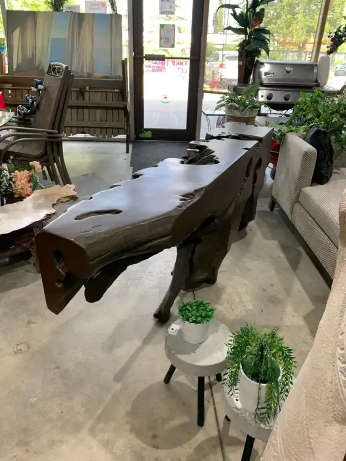 Live Edge Root Console Table