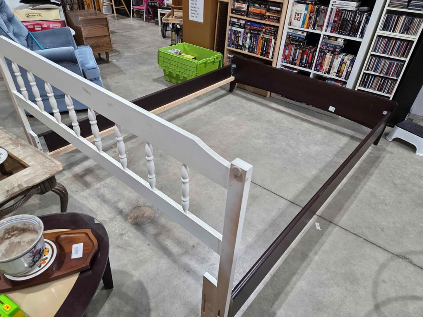 Dark Brown DeFehr Bed Frame with Mismatch Headboard