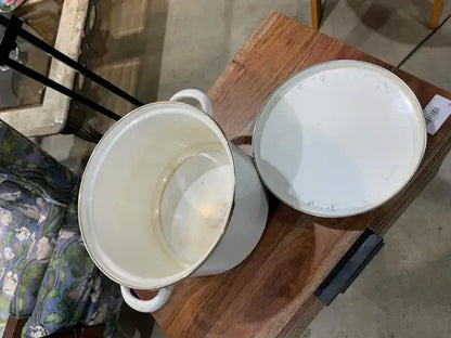 White Enamel Stock Pot