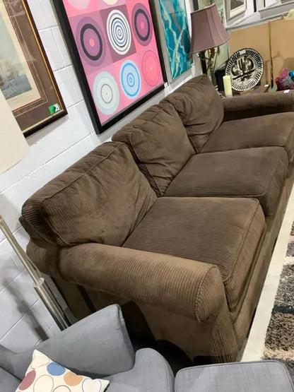 Brown La-Z-Boy Corduroy Sofa 3 seater
