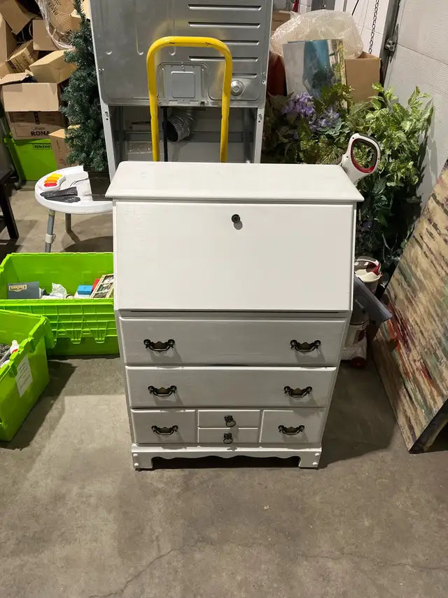 Vintage white Secretary Desk