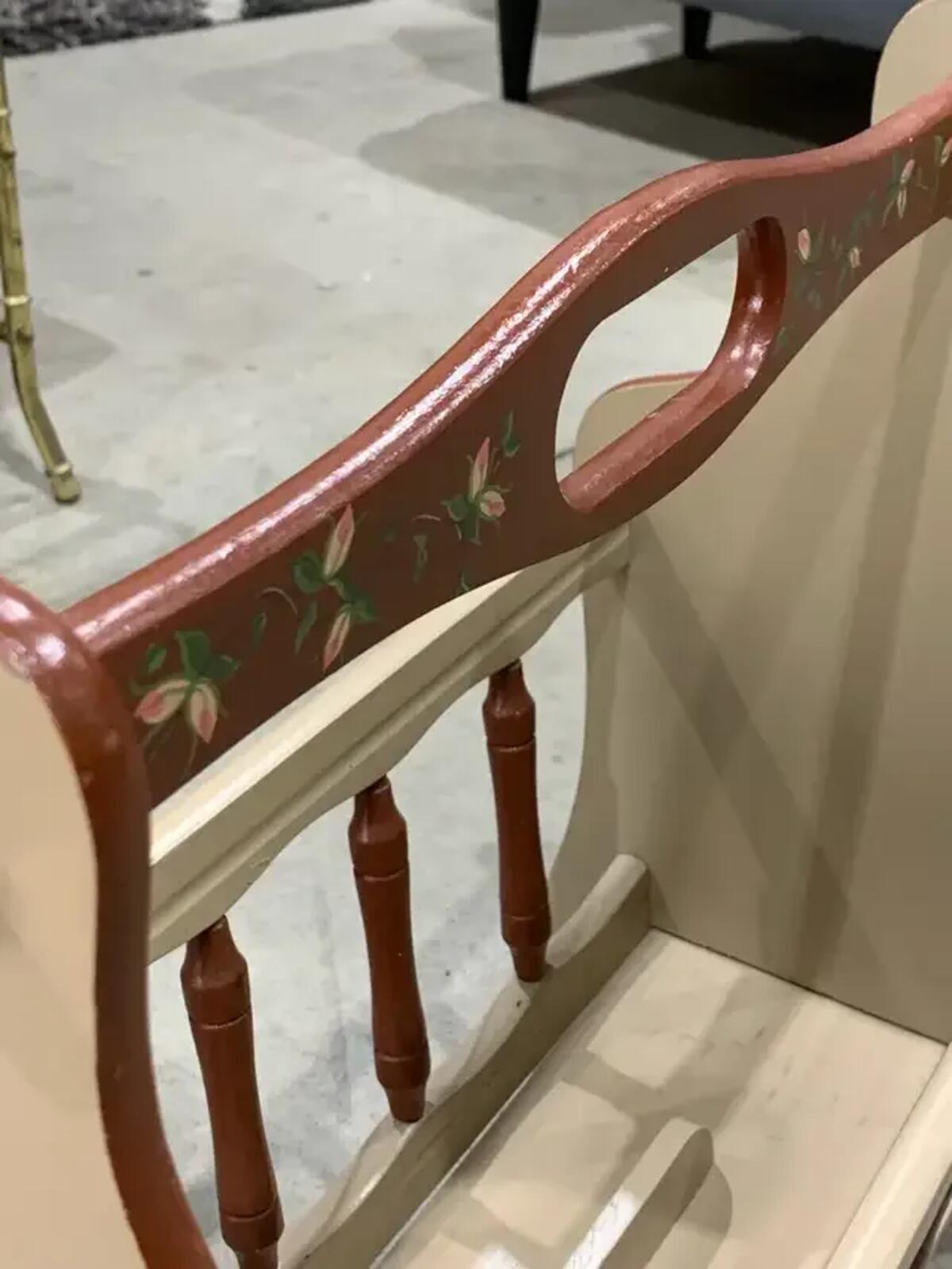 Hand Painted Cottage Magazine Rack
