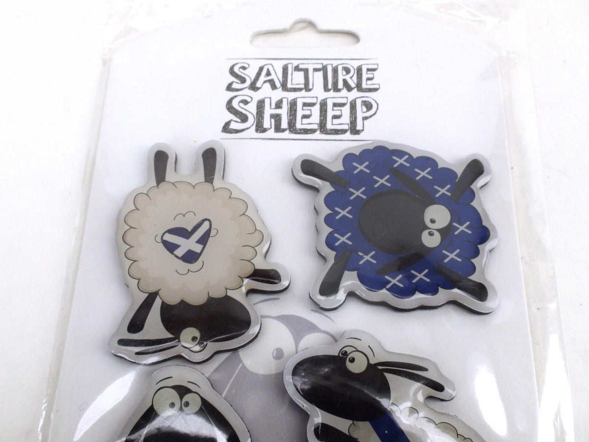 Scottish Saltire Sheep Souvenir Gift Magnet Set Of 4 - New And Sealed