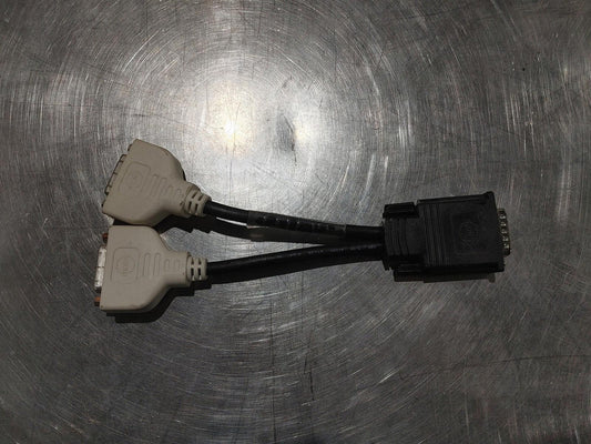 GOOD CONDITION Molex to Dual DVI Female 6inch Cable Black