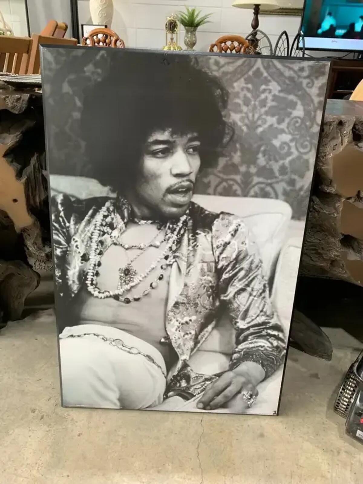 Jimi Hendrix Wooden Board Art Print 23.5” x 36”