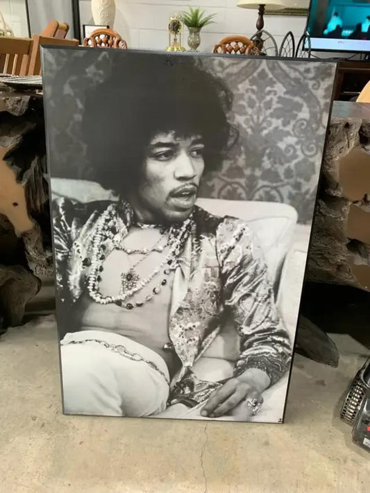 Jimi Hendrix Wooden Board Art Print 23.5” x 36”