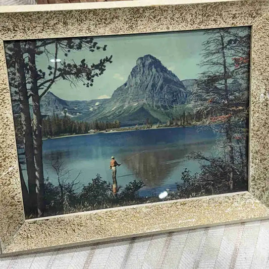 Beautiful Lake Side Fishing Painting