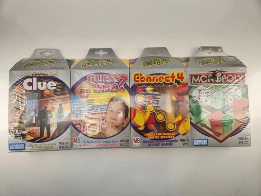 Travel Games To Go - Clue - Guess Who - Connect 4 - Monopoly