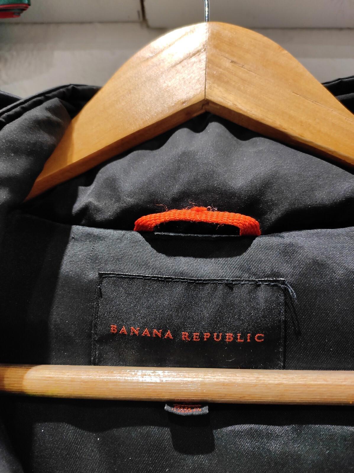 WOMEN'S BANANA REPUBLIC DOWN FEATHER BLACK WINTER COAT REAL FOX FUR HOOD M