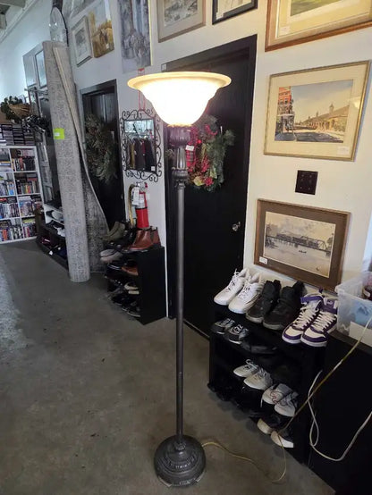 Vintage Metal/Brass look Floor Lamp - 6ft