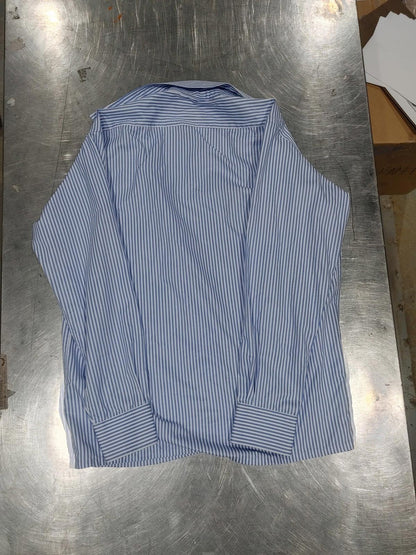 Good Condition Silkina 40cm Men's Casual Button Shirt Blue Striped Size M