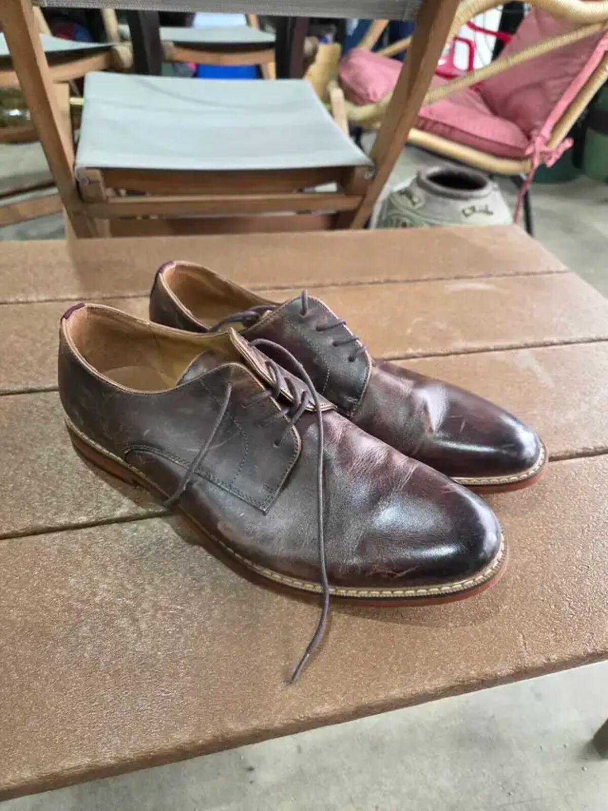 Pegabo Dark Brown Leather Dress Shoes - US11