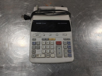 SHARP 12 Digit Adding Machine Model EL-2192RII 2 Tone Printer Tested Working