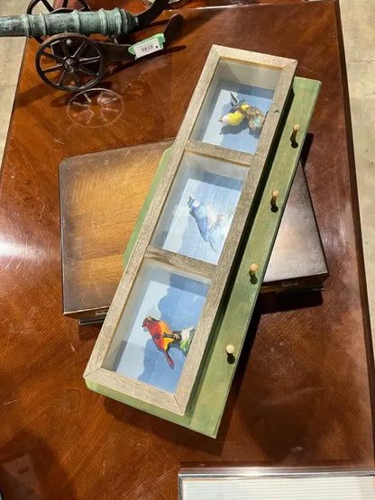 Bird Figurine Display Peg Board