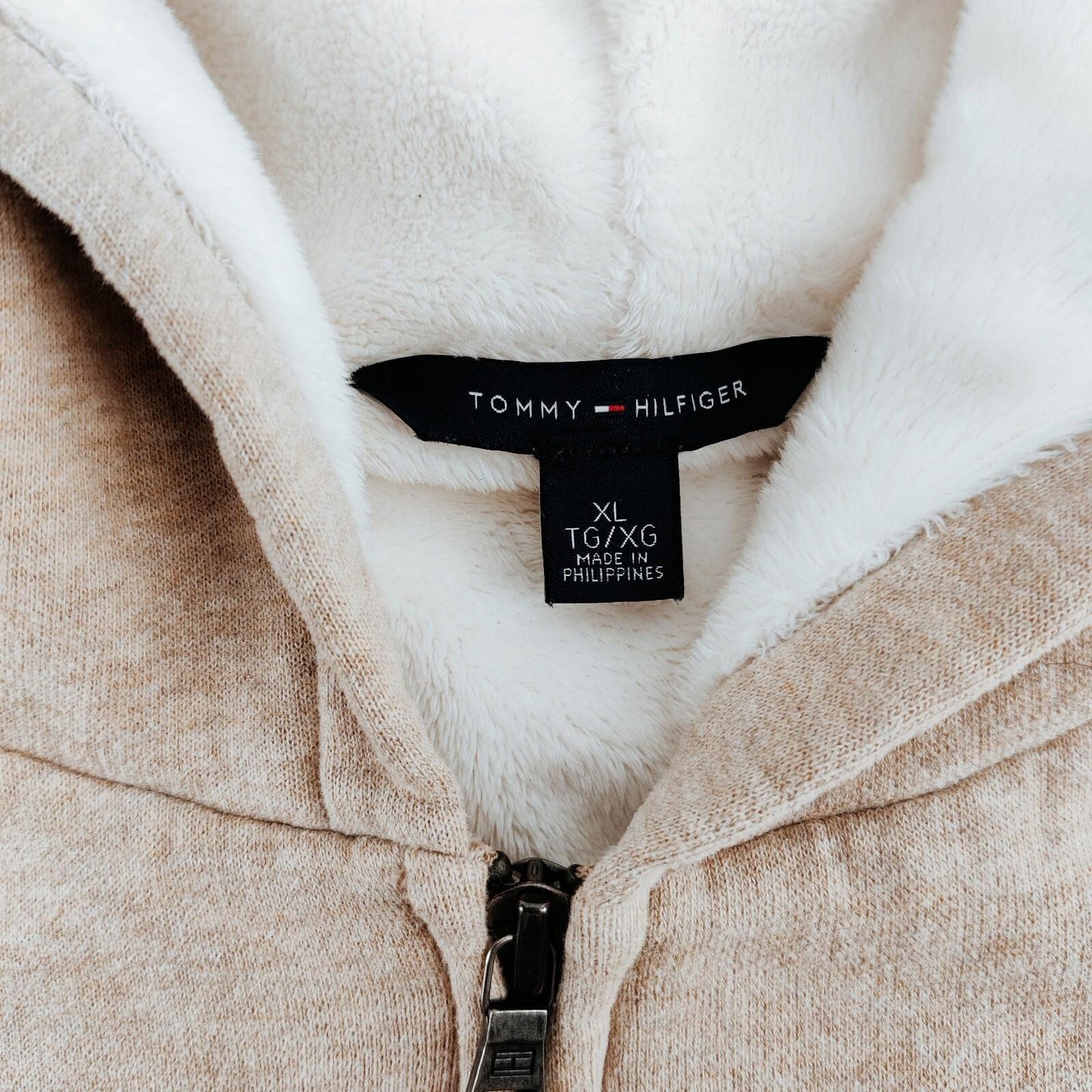 Tommy Hilfiger Beige Fleece Lined Hoodie Women's Size XL