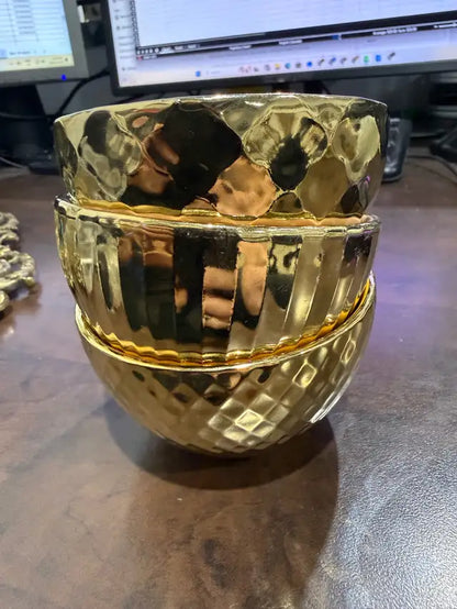 Colorful Decor Gold Textured Dip/Sauce Bowls