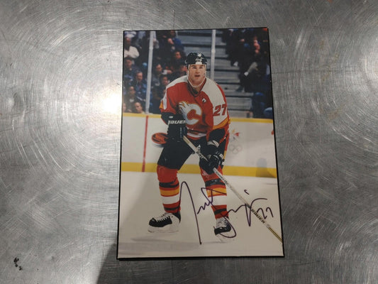 Good Condition Calgary Flames #27 Signed Photo 12in X 8in