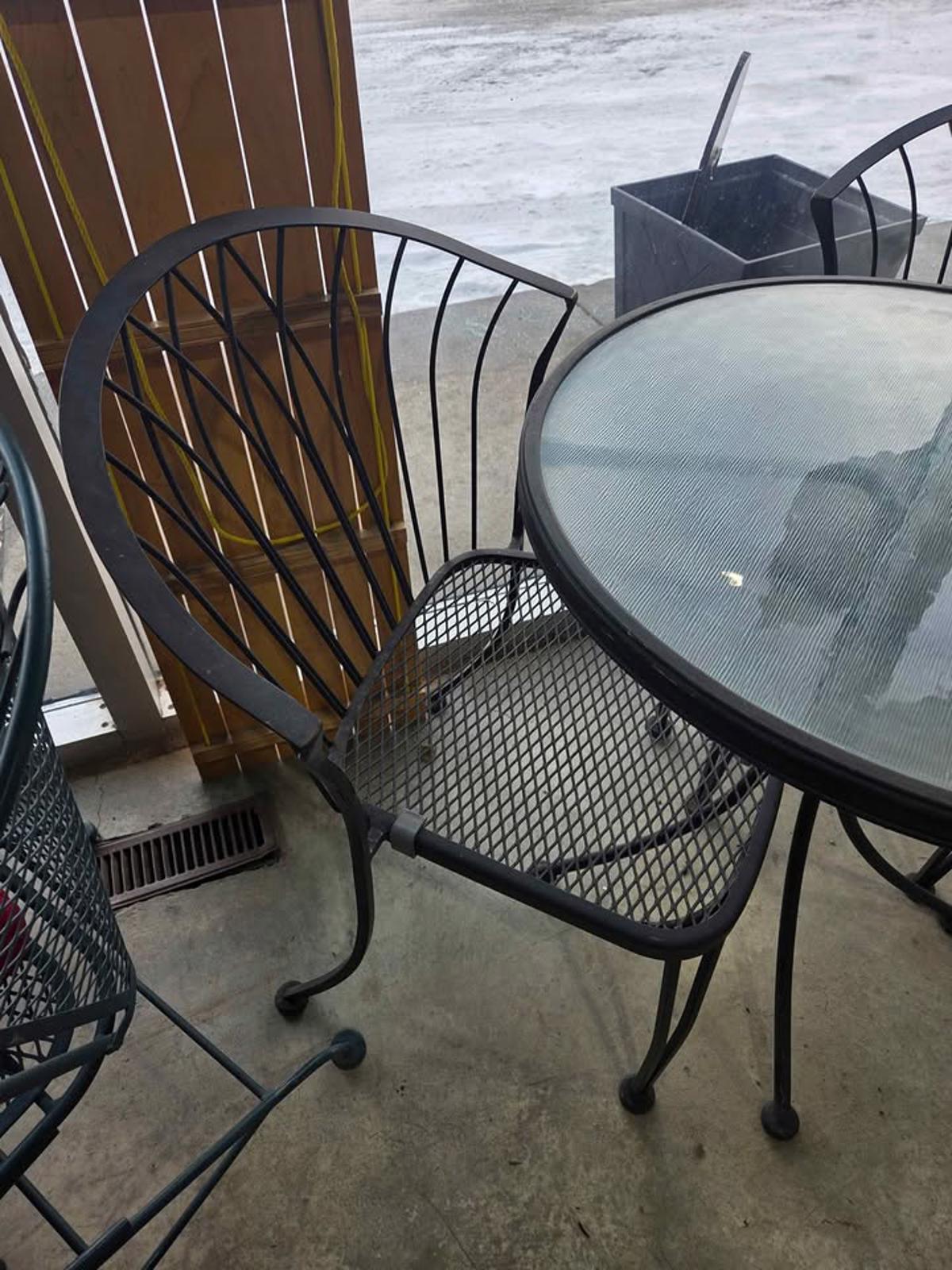 3 Piece Outdoor Patio Set - Metal Table & Chairs