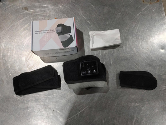 Good Condition Heated Vibration Knee and Shoulder Strap-on Massager Works Black