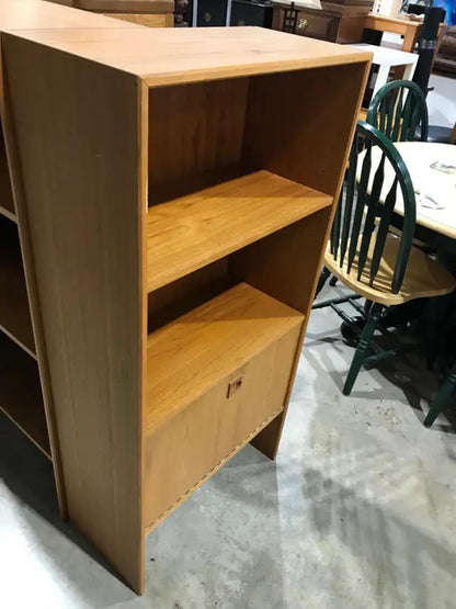 Wood Bookshelf with fold out compartment 24 x 12 x 49