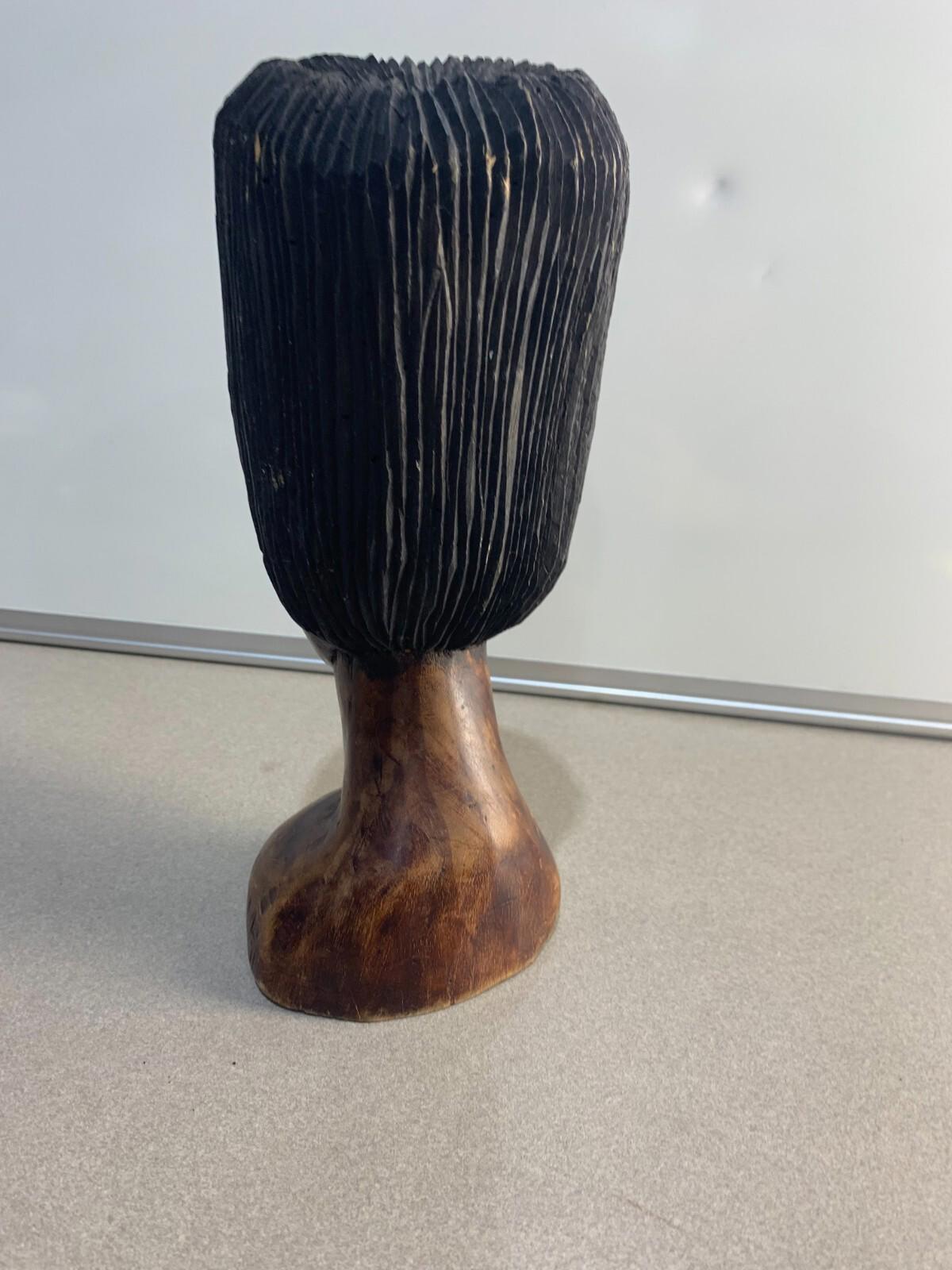 Beautiful Hand Carved Wooden Bust from Jamaica