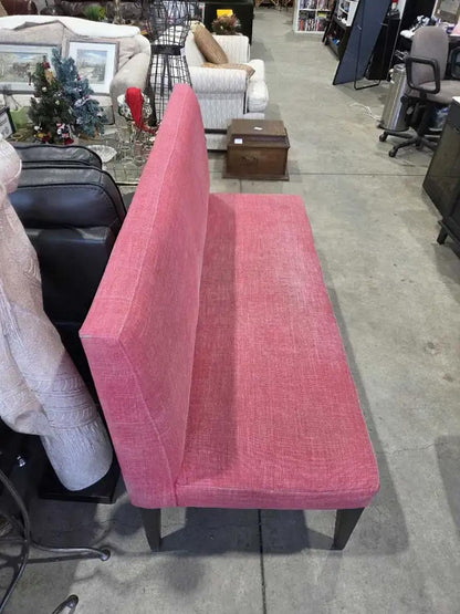 Pink Fabric Banquet Bench