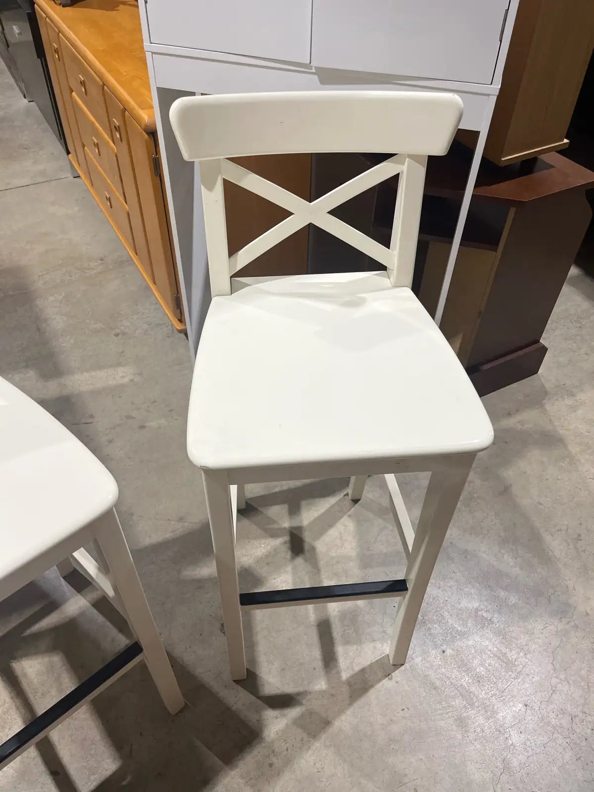 Set of two ikea ingolf bar stools chairs