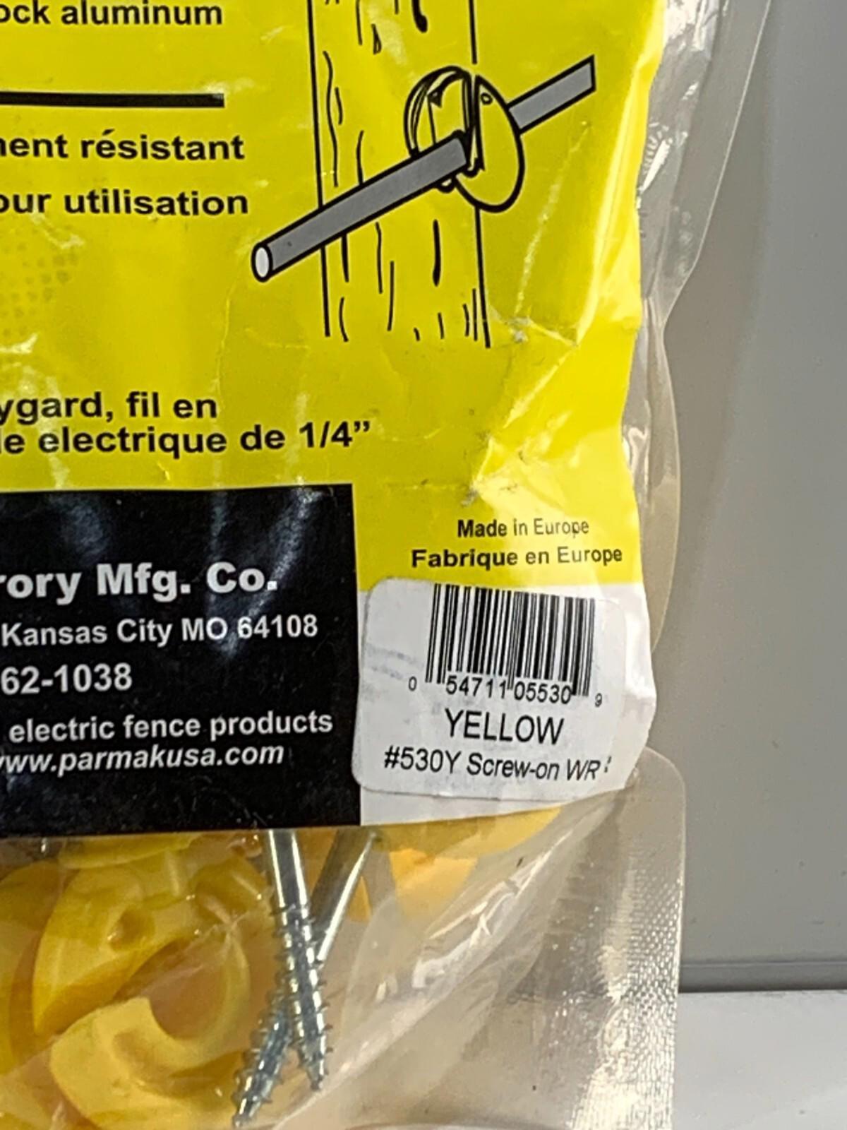 Parmak Precision 530Y Yellow Easy Clip Wood Post Insulator for Polytape Polywire