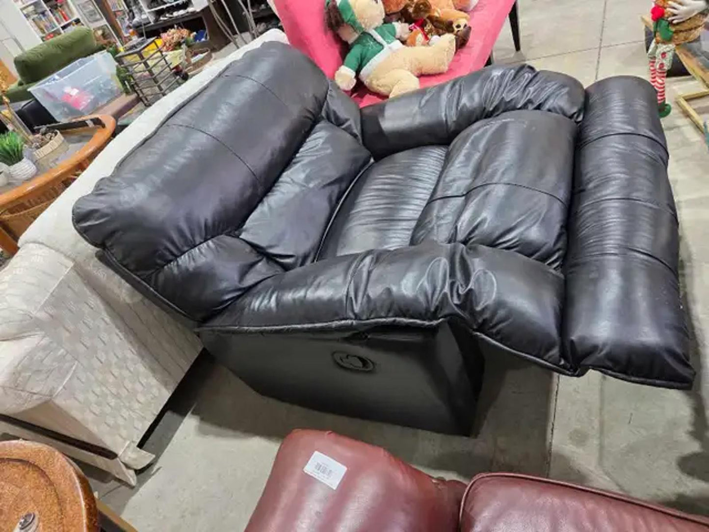 Black Leather Recliner Armchair