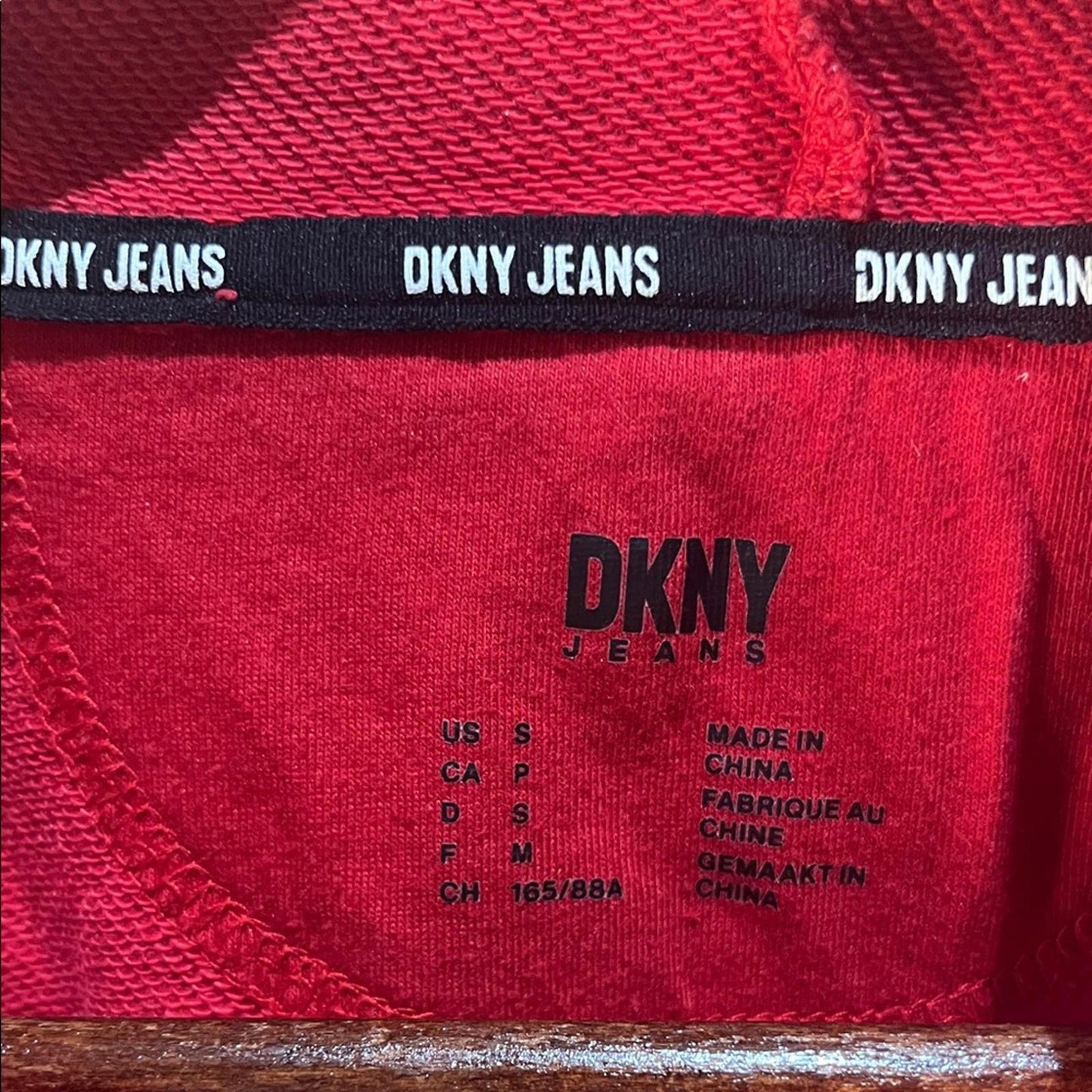 DKNY Jeans Women’s Red Cropped Hoodie (Size S)