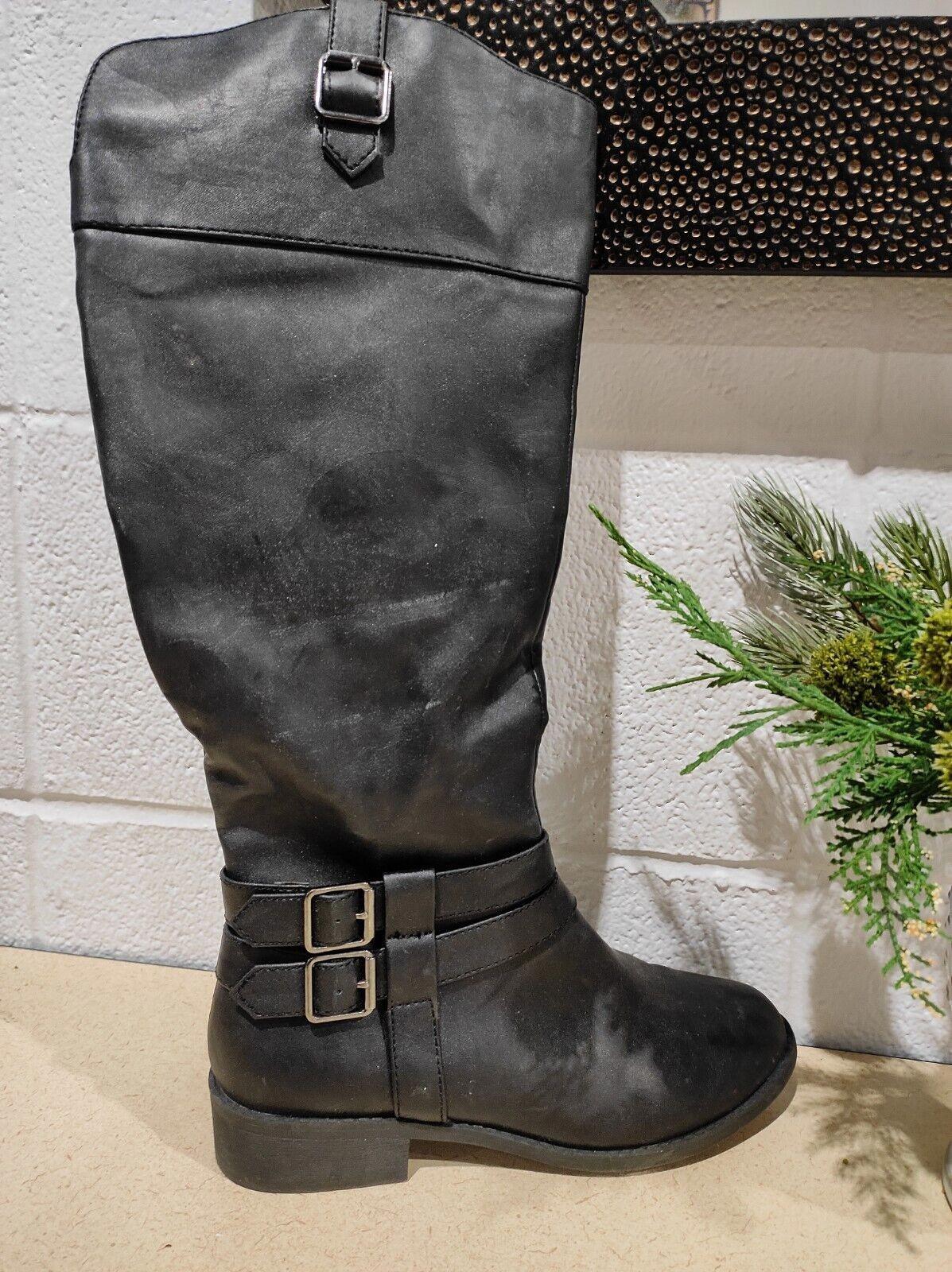 Bottes hautes noires American Eagle pour femme, taille 7, à fermeture éclair, hauteur genou