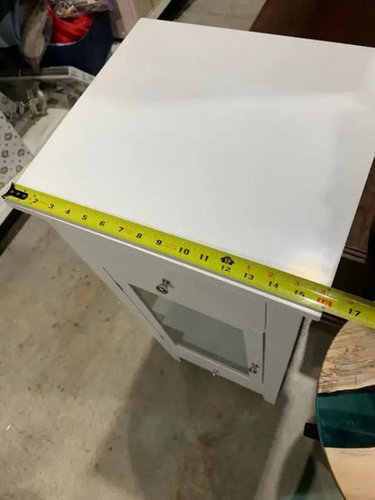 40” Tall White Bathroom Storage Unit