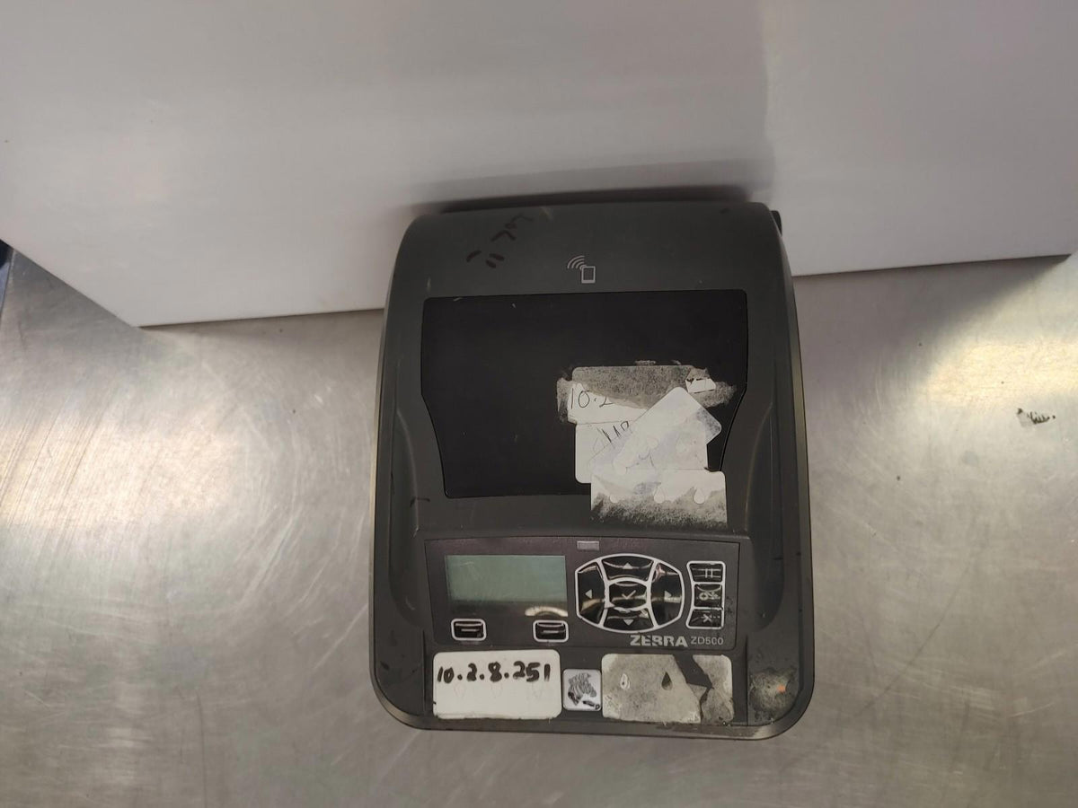 Imprimante thermique Zebra ZD500 pour étiquettes/papier, noire/grise, avec alimentation, non testée