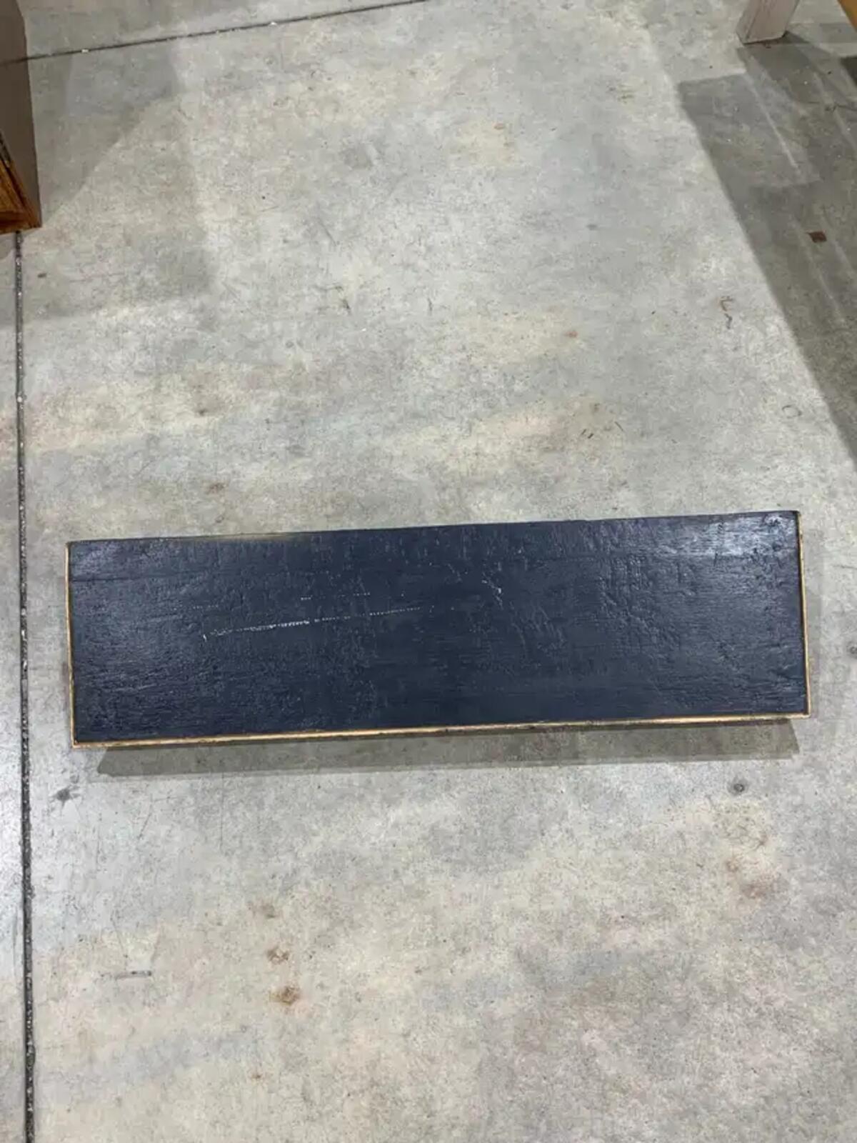 Black Wooden Shelf with Gold detail