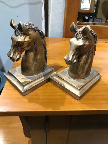 Ceramic Horse Head Bookends 5 x 4 x 7