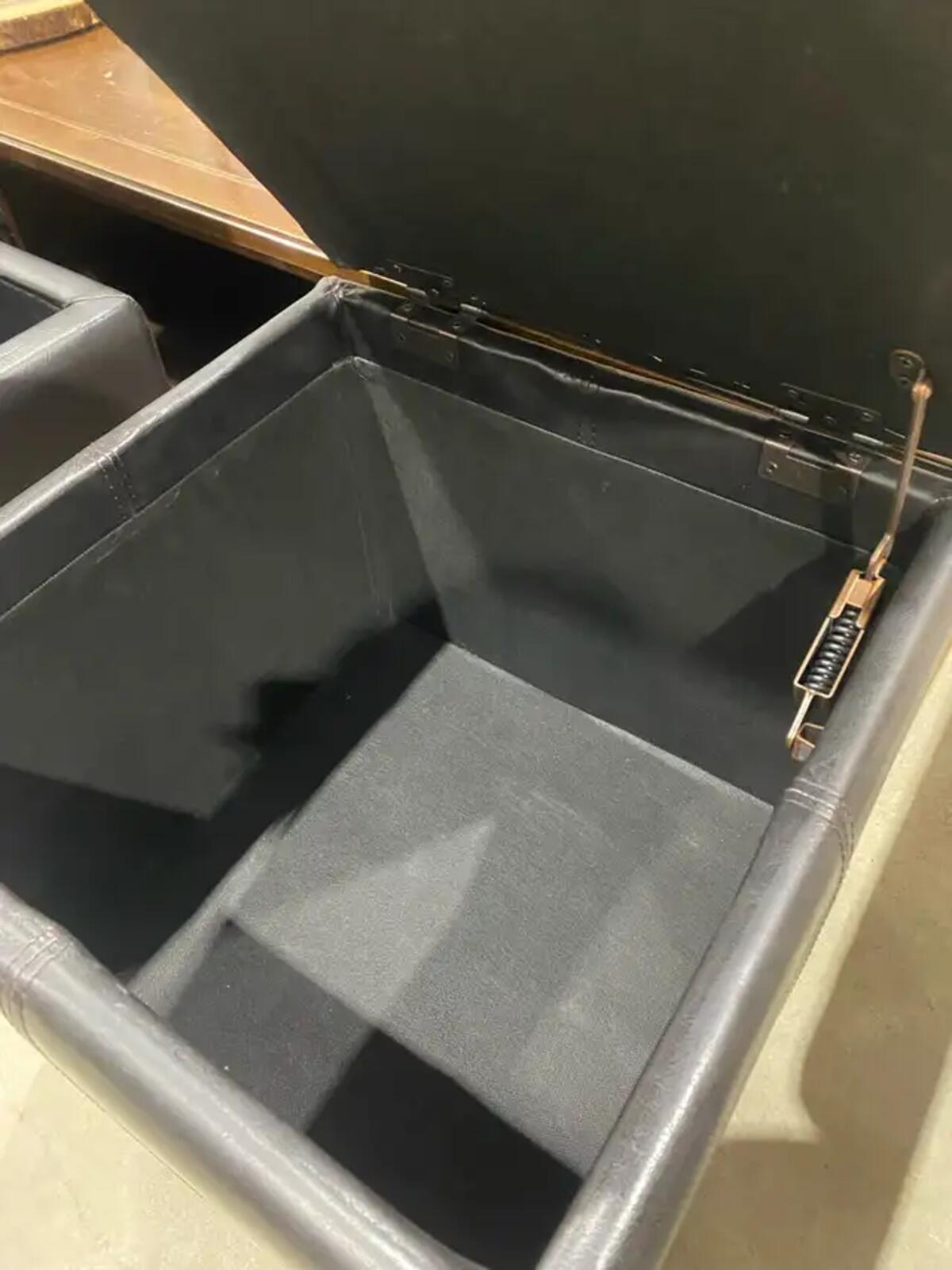 Black Storage Ottoman
