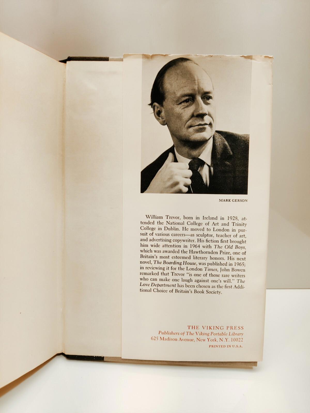 The Love Department by William Trevor 1967 HC Book with Dust Jacket