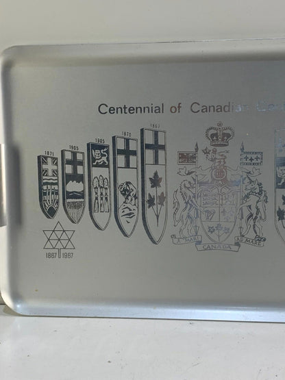 Vintage 1867-1967 Canadian Centennial Aluminum Serving Tray