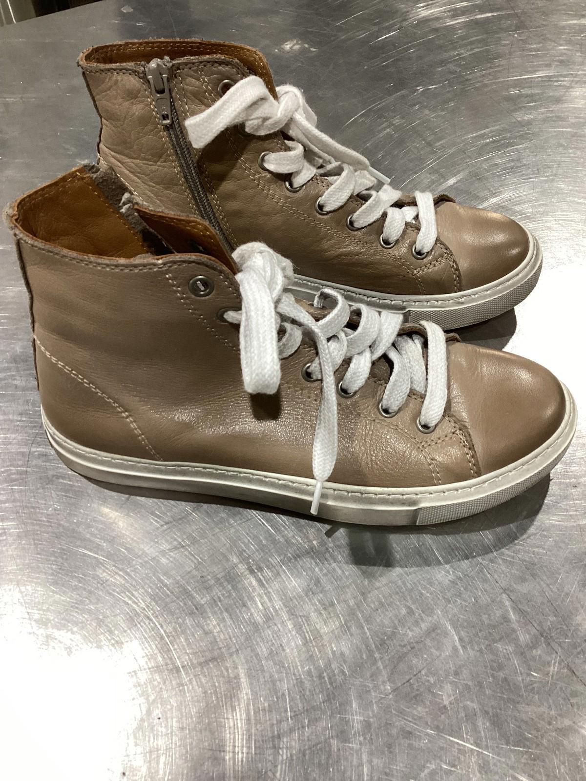 Brown Leather High Top Sneakers women