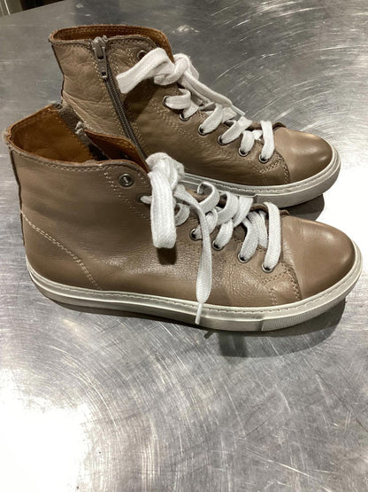 Brown Leather High Top Sneakers women