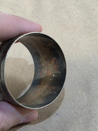 Oversize 1910s Antique American Silverplated Napkin Ring