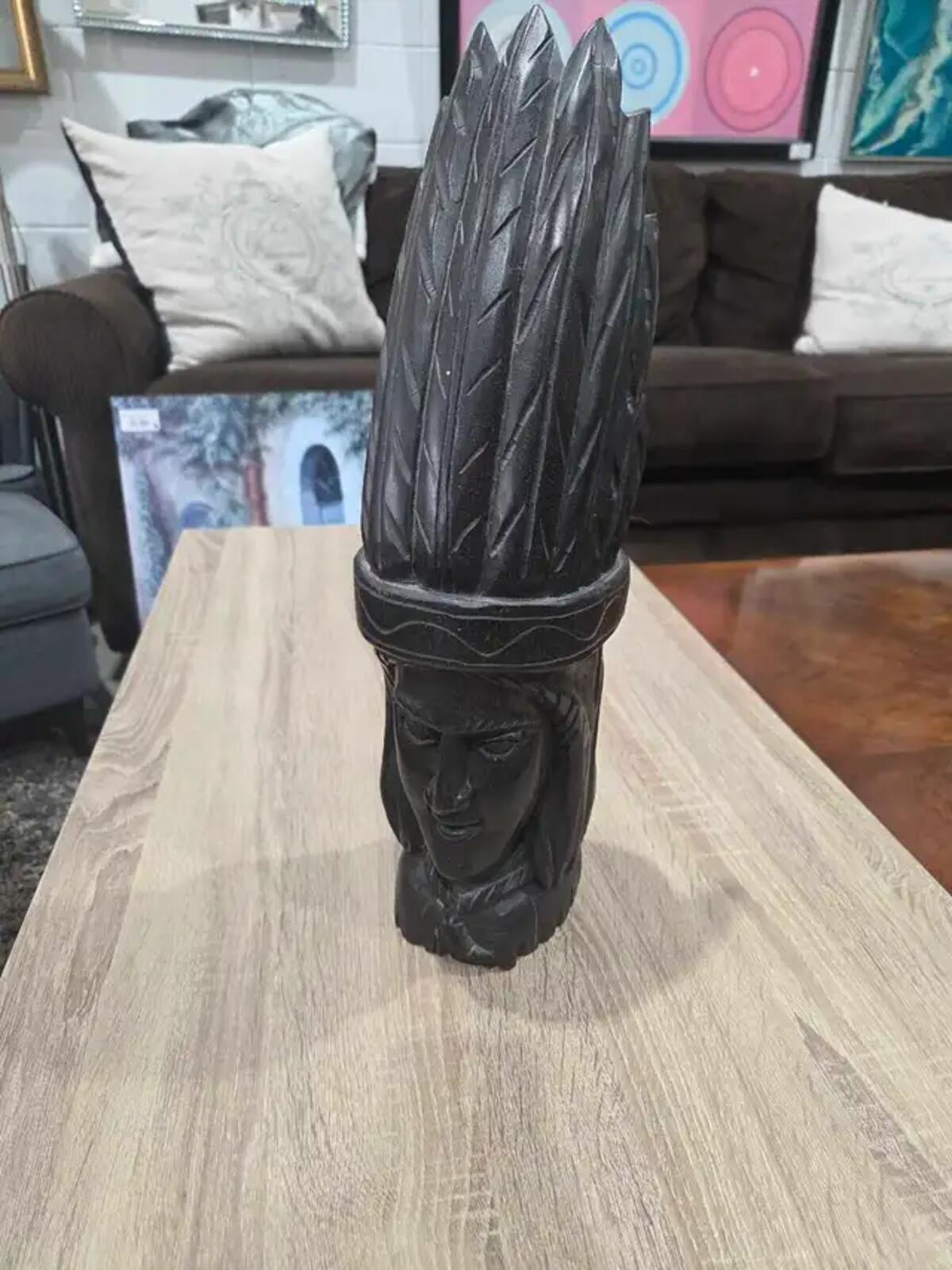 Native Handcrafted Wood Carving - 19"