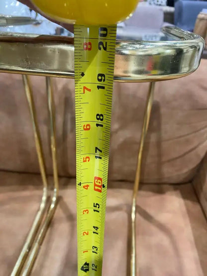 Golden Glass Side Tables — Set of 2
