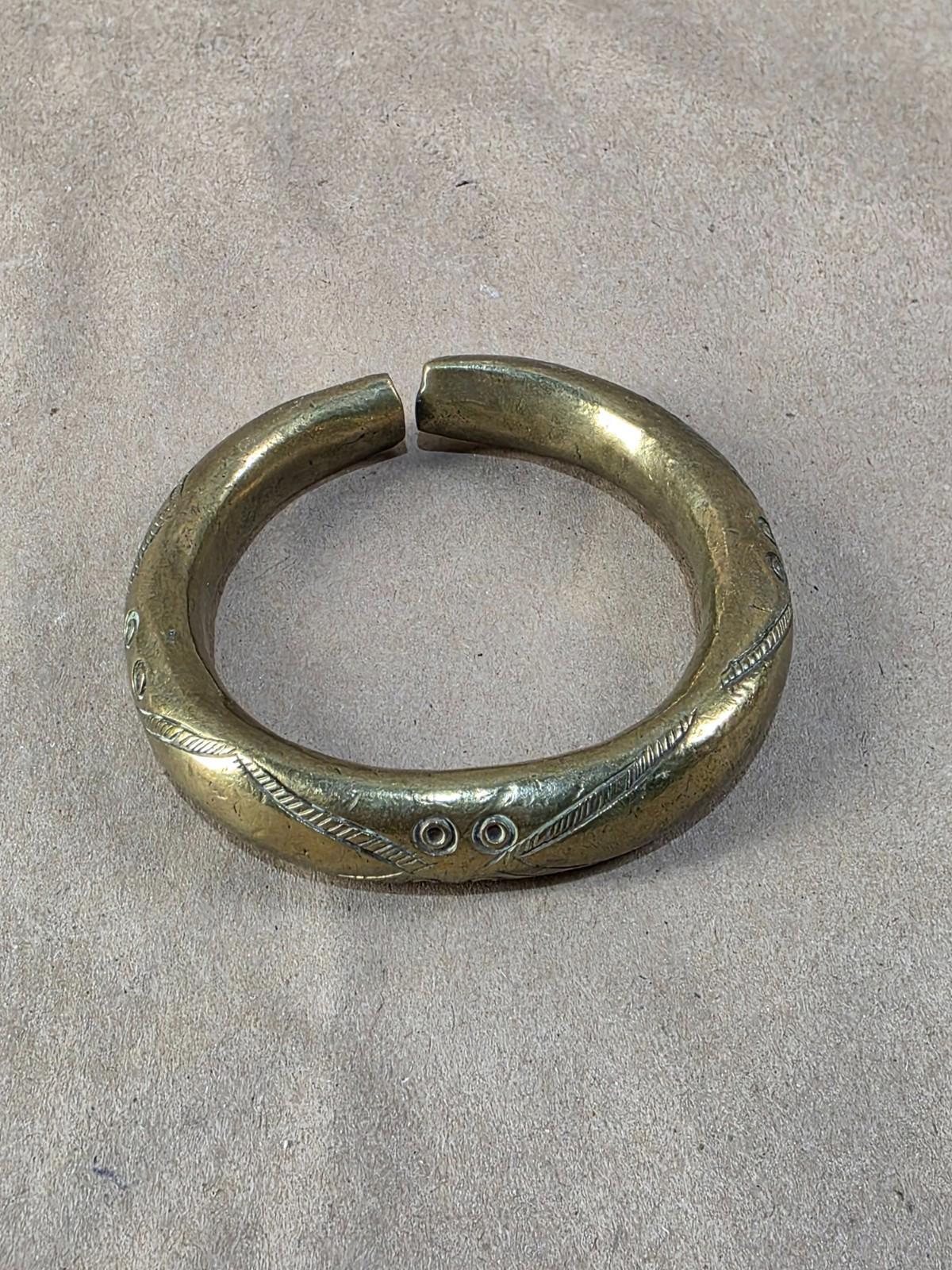 Genuine Rare 1800 Antique African bronze manilla Currency Bracelet