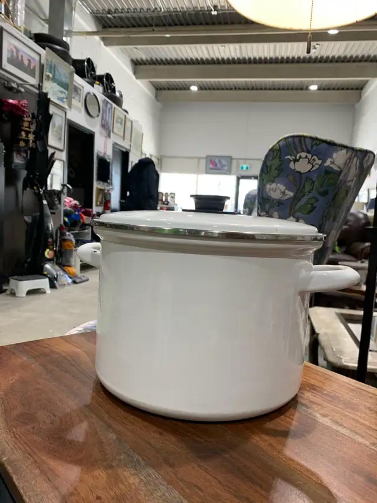 White Enamel Stock Pot